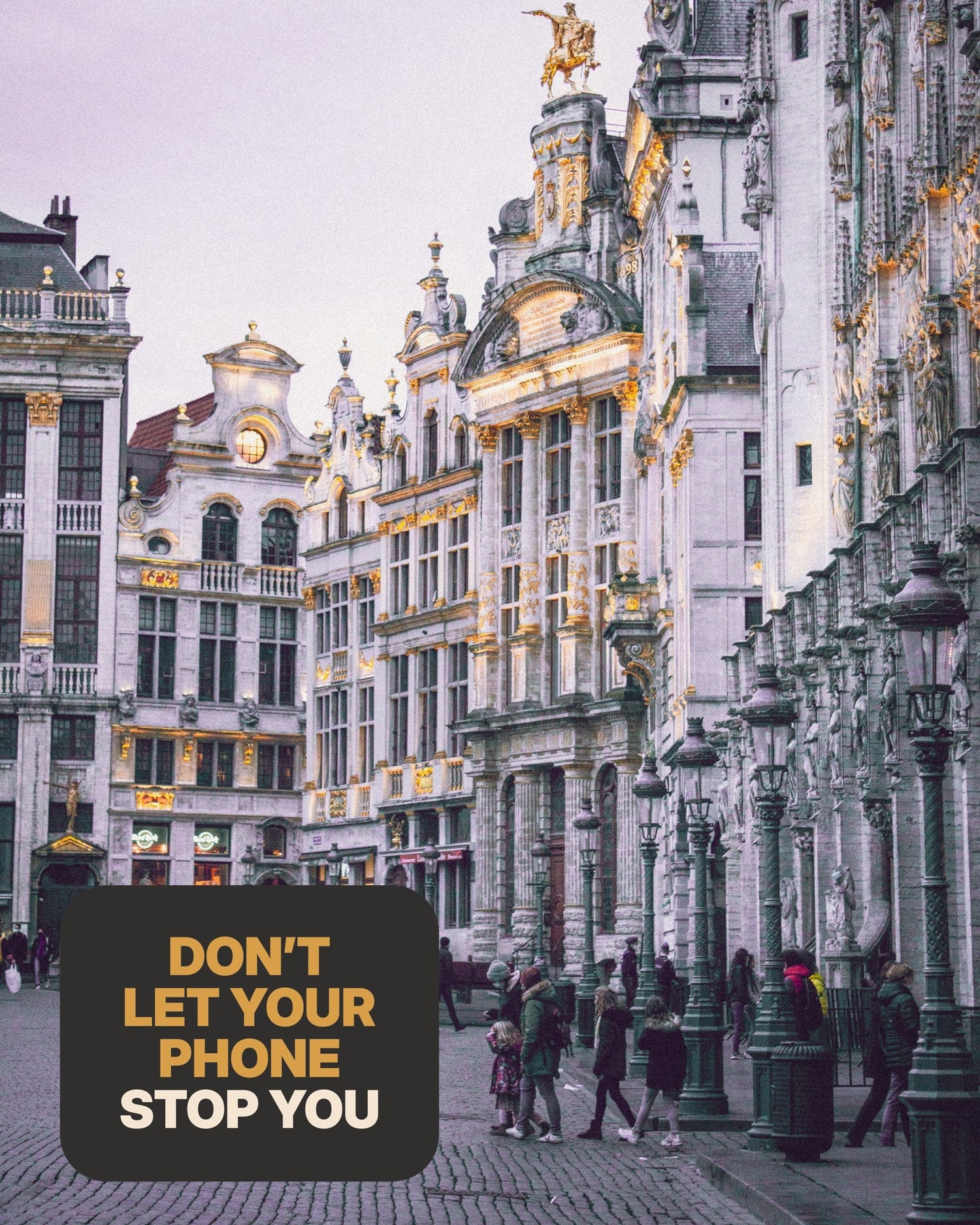 Grand Place, Brussels, promoting SIMOVO travel eSIM