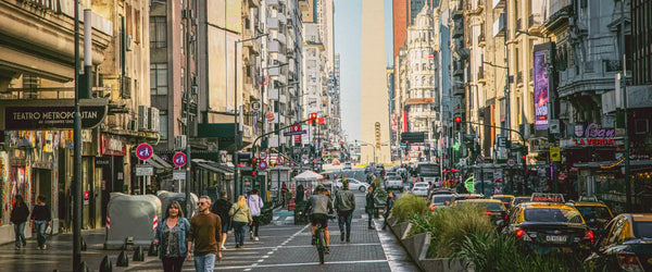 The Avenida Corrientes in Buenos Aires, Argentina.
