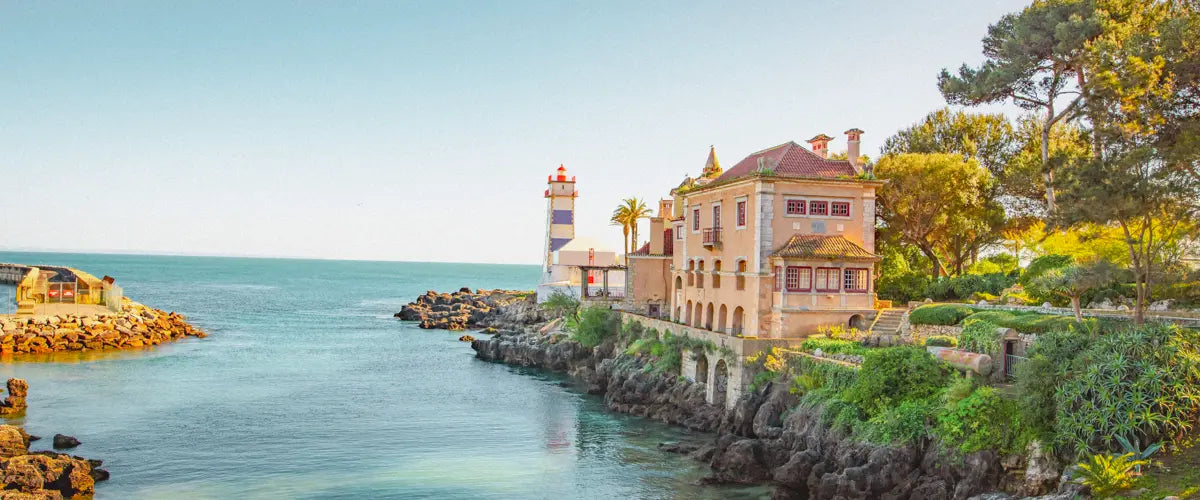 Buildings on the coast in Cascais, Portugal