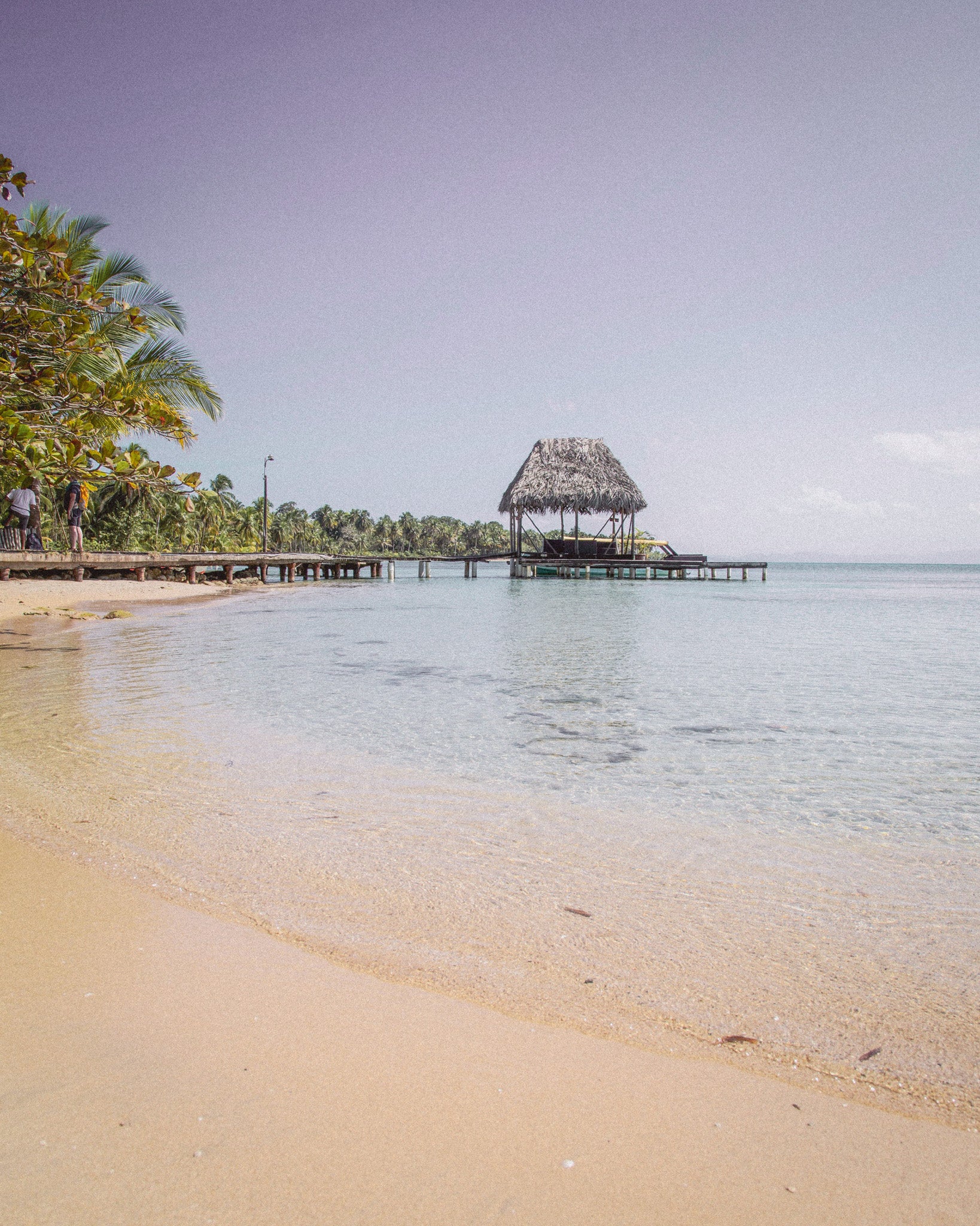 Beach scene in Belize promoting SIMOVO eSIMs