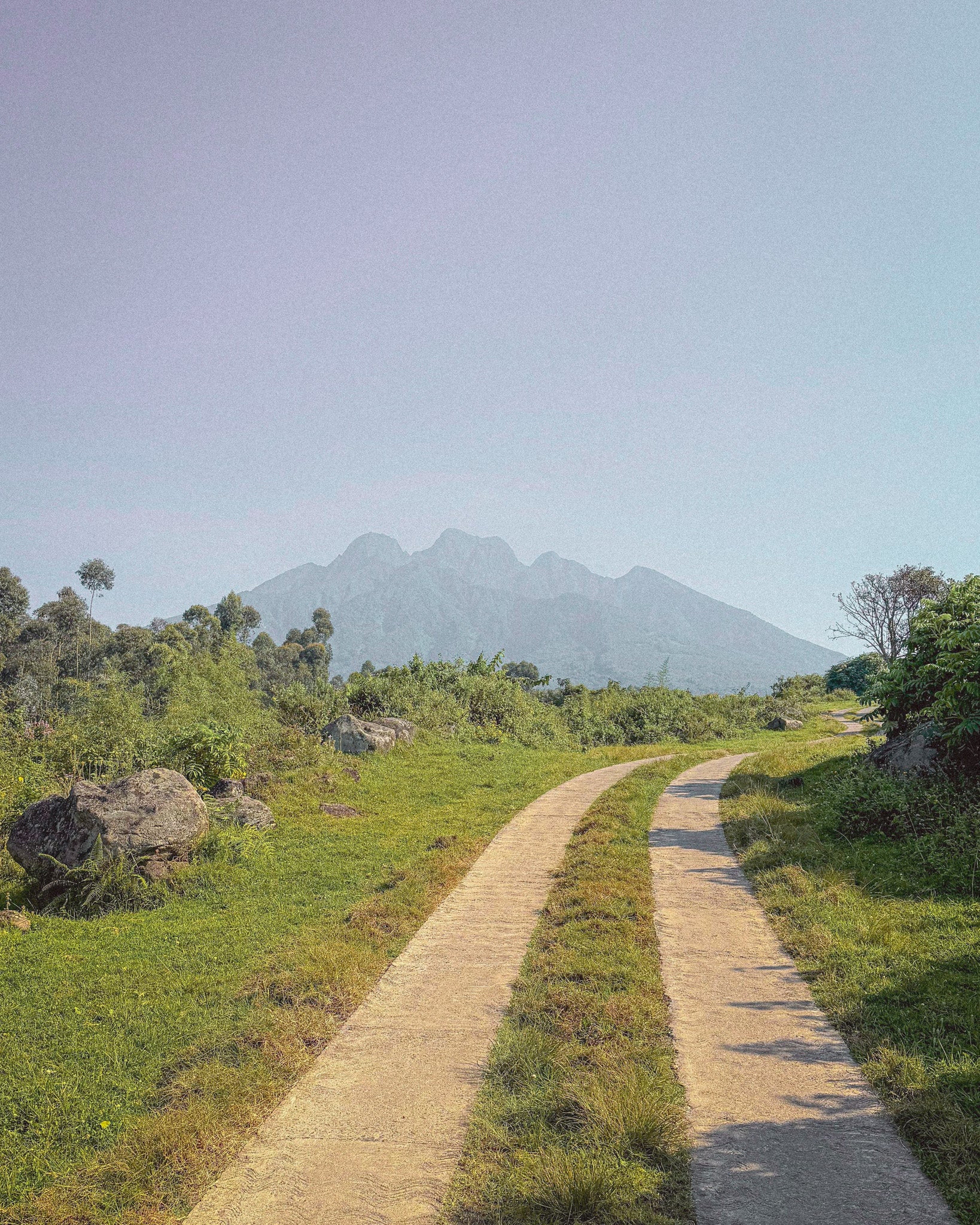 Scenic View of Mount Bisoke in Rwanda promoting SIMOVO eSIMs