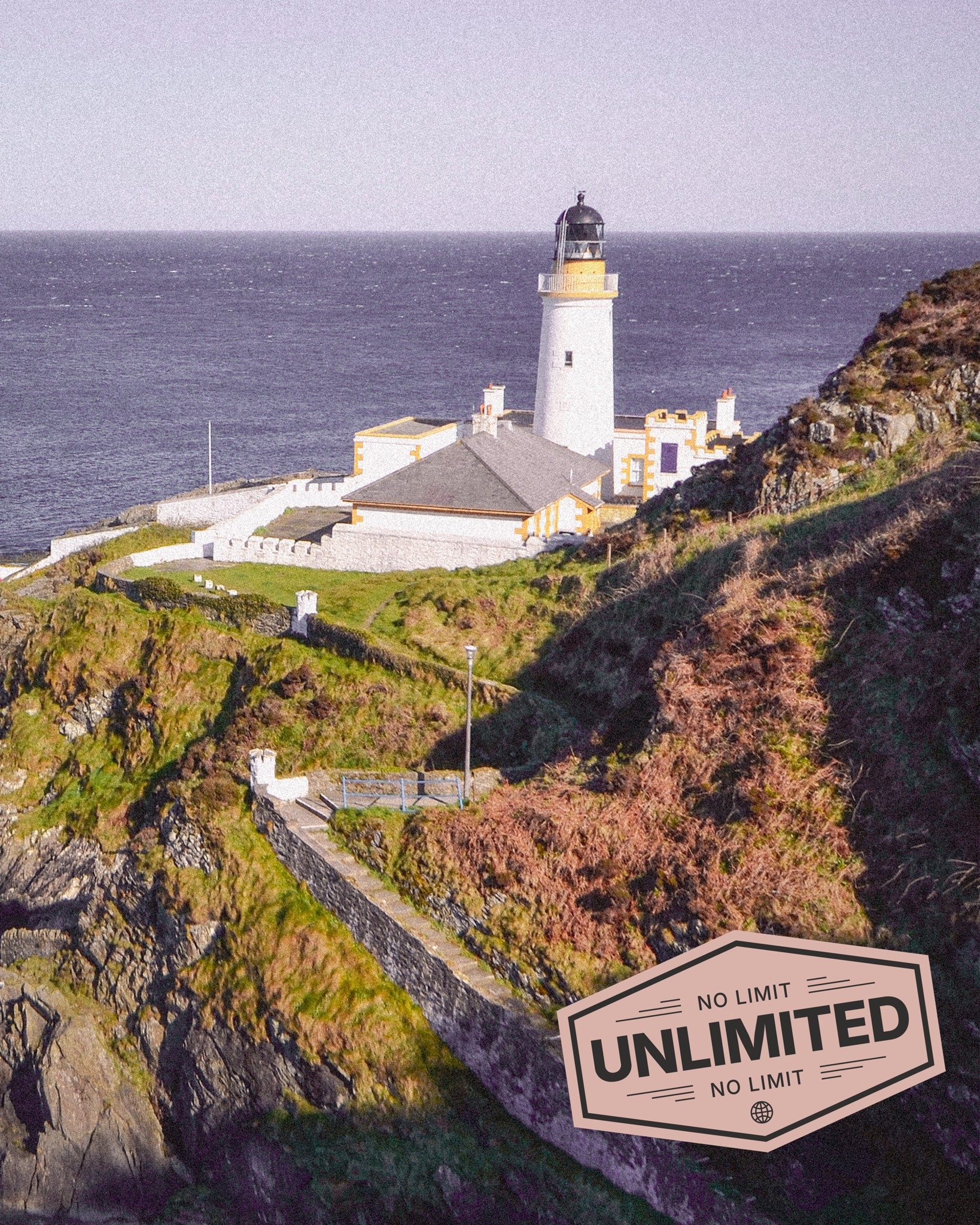 Isle of Man landscape showing iconic lighthouse, promoting eSIM unlimited data for travellers