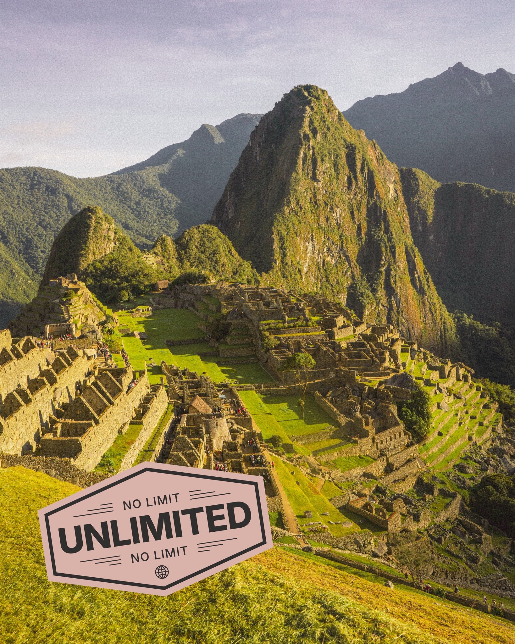 Peru landscape showing Machu Picchu, promoting eSIM unlimited data for travellers