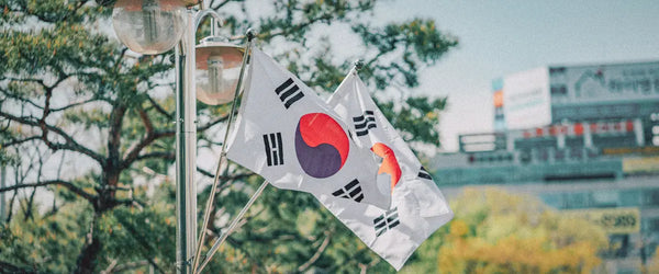 The South Korean flag, displayed in public