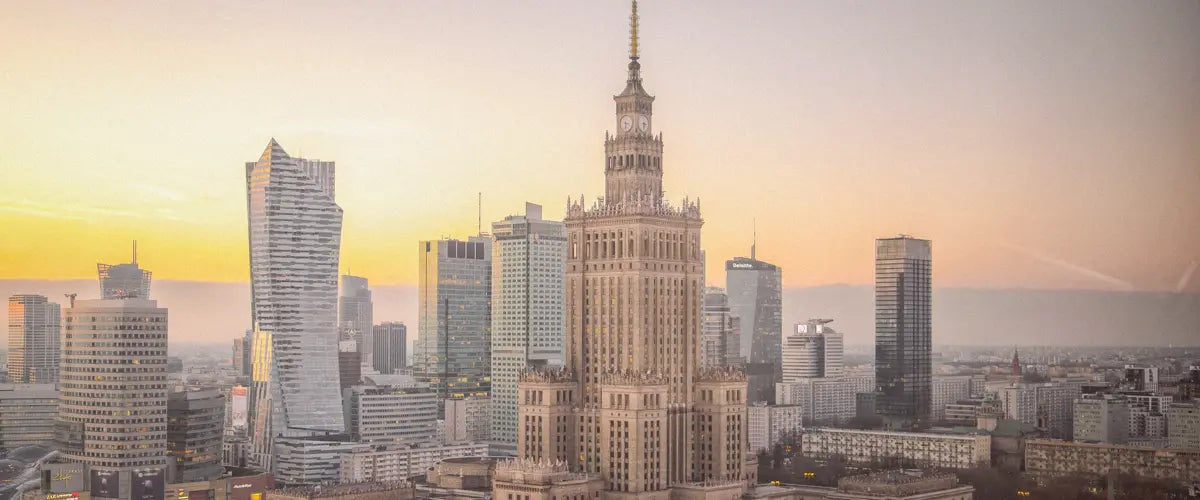 The city skyline in Warsaw, Poland