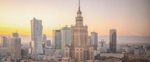 The city skyline in Warsaw, Poland