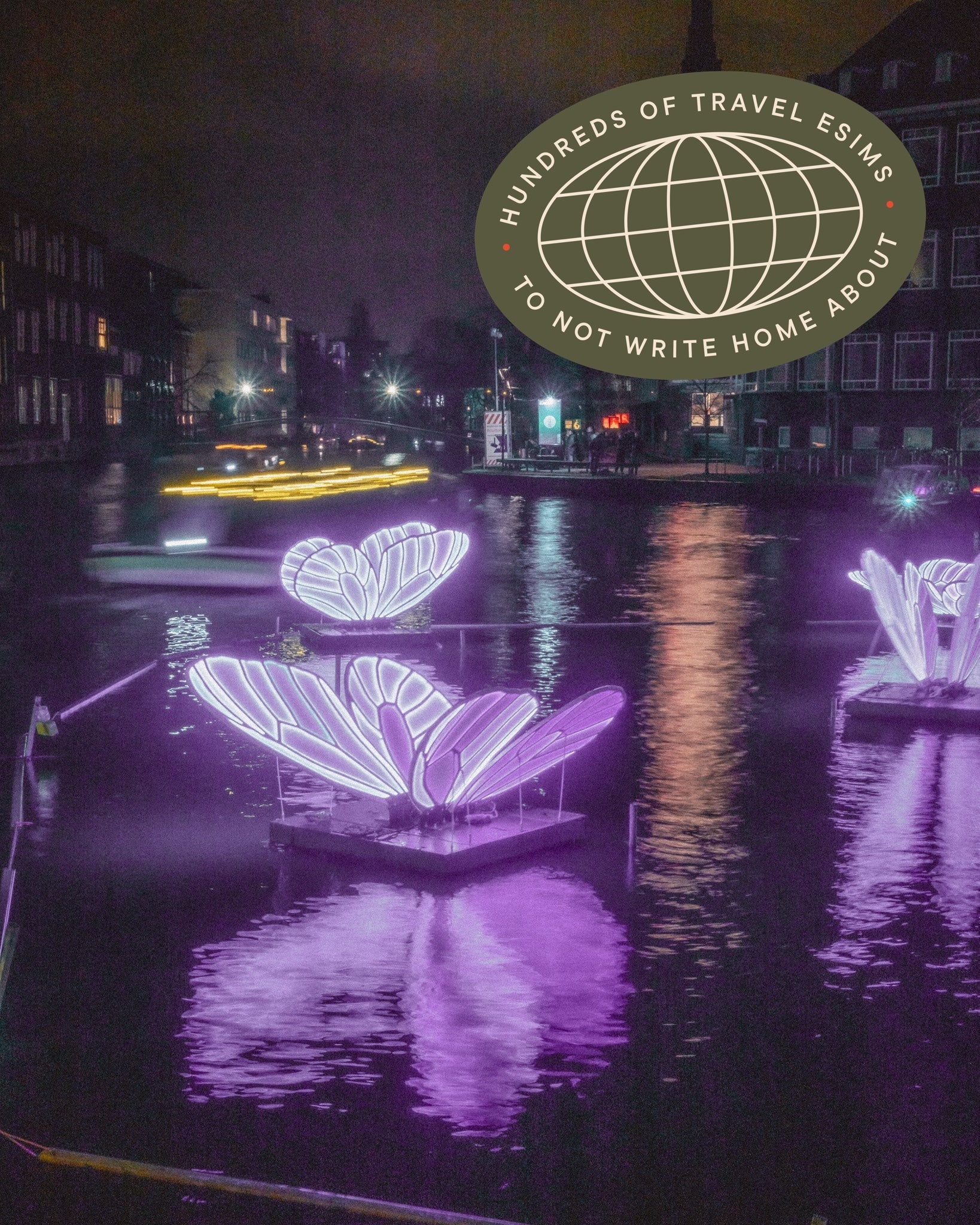 Amsterdam Light Festival - promoting SIMOVO Netherlands eSIM