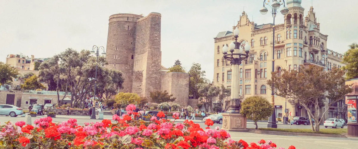 The Maiden Tower in Baku's Old City, Azerbaijan