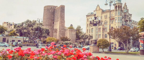 The Maiden Tower in Baku's Old City, Azerbaijan