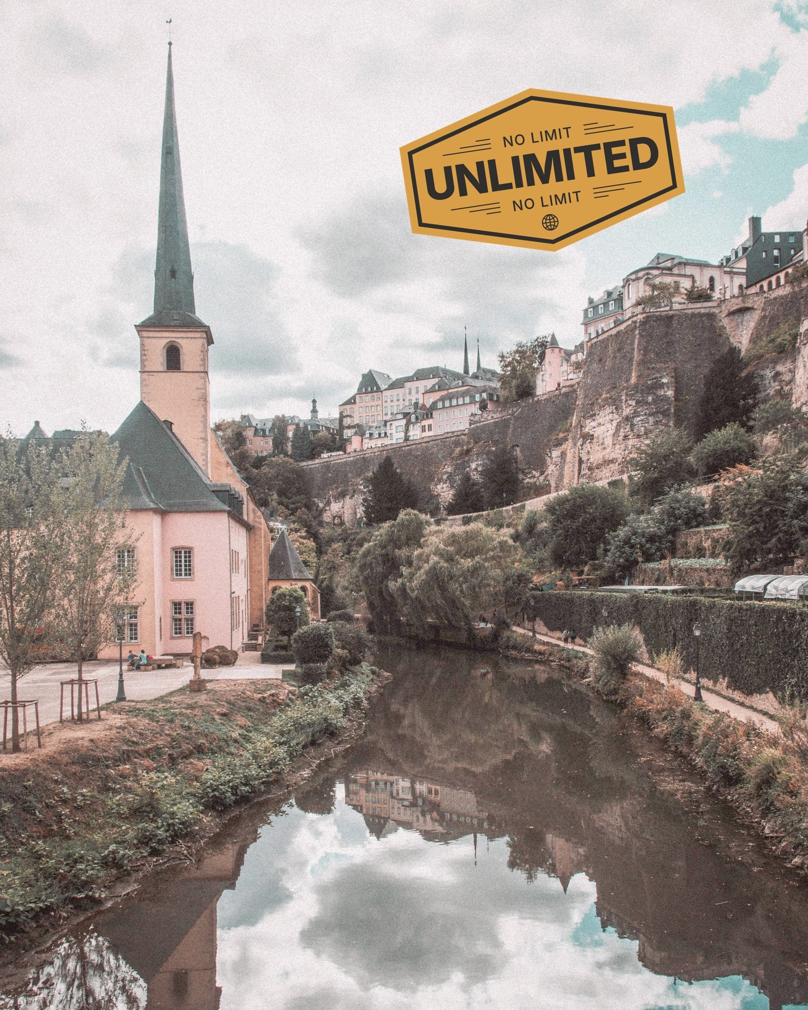 Luxembourg landscape showing iconic local scene, promoting eSIM unlimited data for travellers