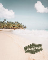 Dominican Republic beach scene, promoting eSIM unlimited data for travellers