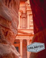 Jordan landscape showing iconic Petra, promoting eSIM unlimited data for travellers