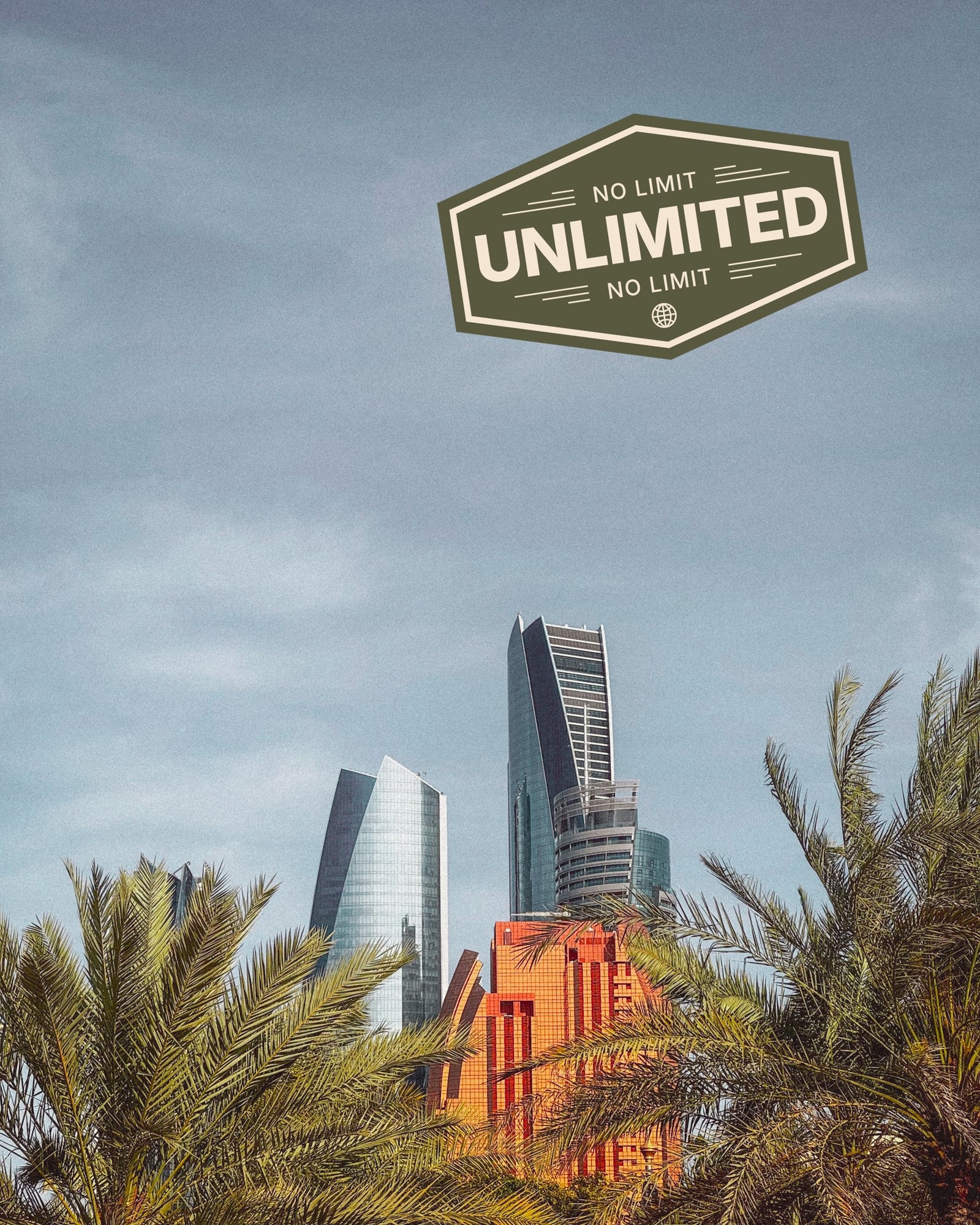 Kuwait landscape showing iconic local skyline, promoting eSIM unlimited data for travellers
