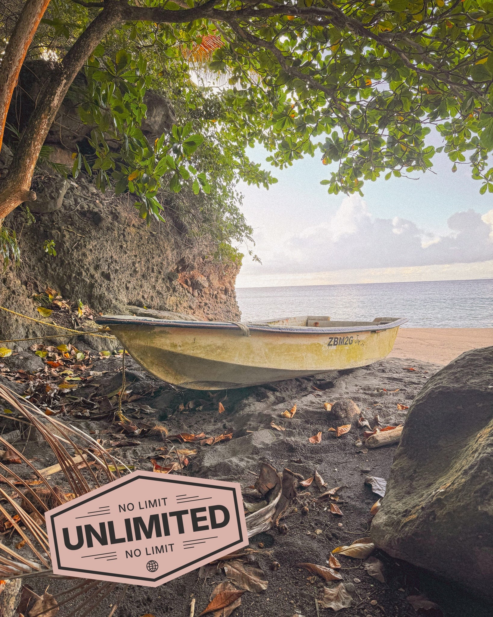 local fishing boat on the beach - Montserrat, Caribbean