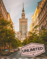 Poland landscape showing iconic local street scene, promoting eSIM unlimited data for travellers