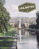 Russia landscape showing iconic St. Petersburg building, promoting eSIM unlimited data for travellers